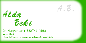 alda beki business card